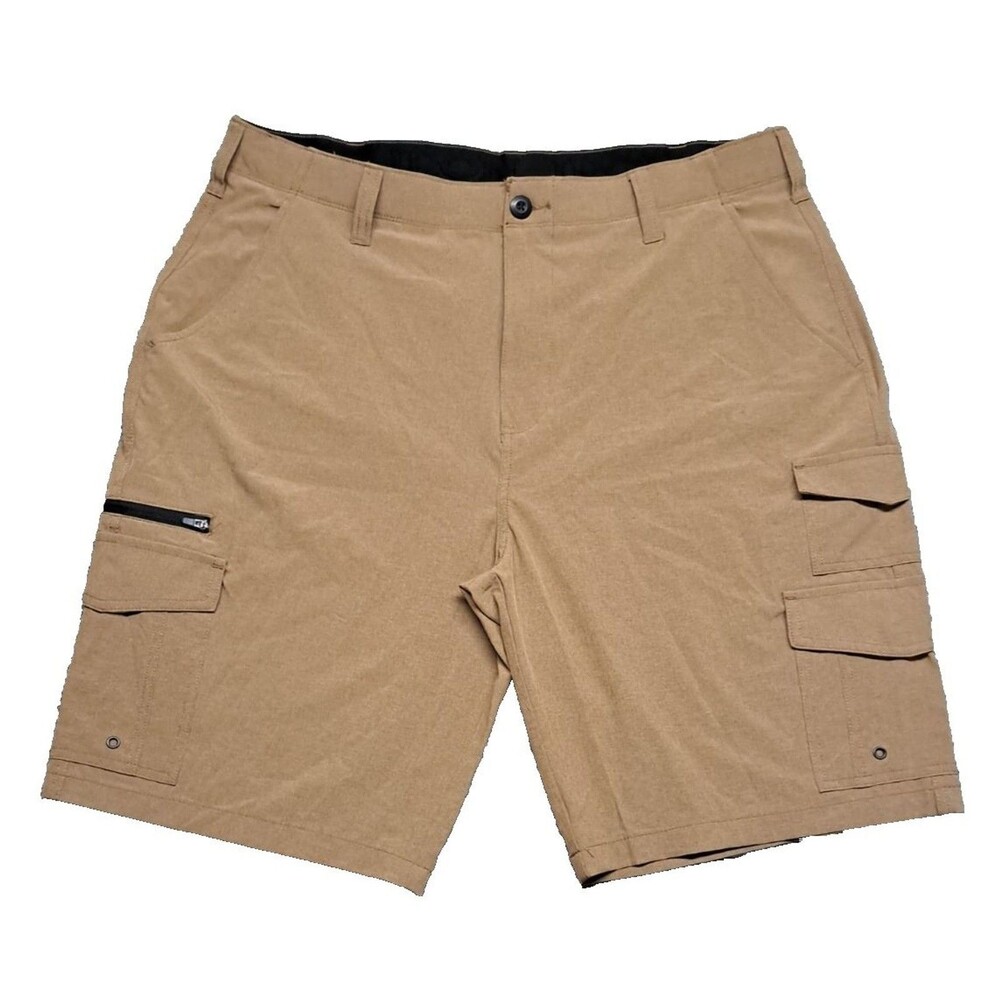 Iron Co. Cargo Shorts Mens Sz 38 Comfort Waistband Regular Fit Khakis Wicking